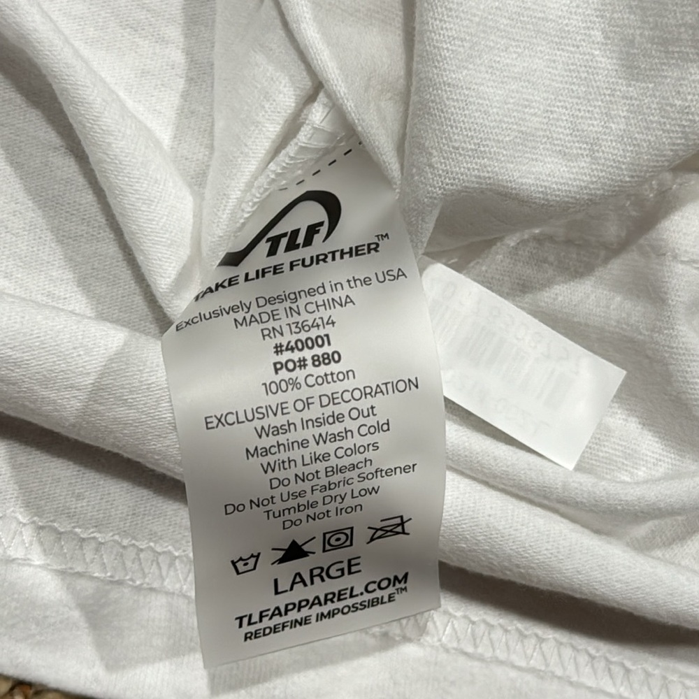 Take life further oversized White Workout shirt large - Picture 2 of 4